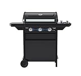 Campingaz Barbecue à gaz Compact 3 LS Dualgas avec cuisinière latérale | 7,5 kW | Chariot gril à gaz avec 3 brûleurs | Système double alimentation: gaz naturel et GPL | Couvercle avec thermomètre