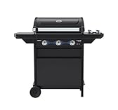 Campingaz Barbecue a gas Compact 3 LS Dualgas con fornello laterale | 7,5 kW | Carrello grill a gas con 3 bruciatori | Sistema a doppia alimentazione: gas naturale e GPL | Coperchio con termometro