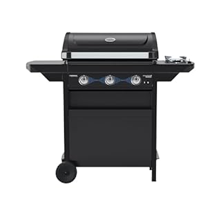 Campingaz Barbecue a gas Compact 3 LS Dualgas con fornello laterale | 7,5 kW | Carrello grill a gas con 3 bruciatori | Sistema a doppia alimentazione: gas naturale e GPL | Coperchio con termometro