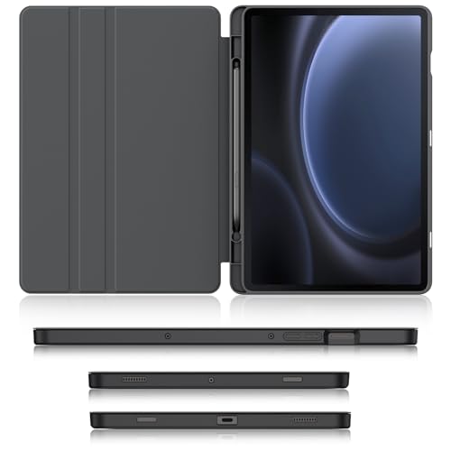 Soke New Case for Samsung Galaxy Tab S9 /S9 FE 5G 2023 - Shockproof Stand Folio Case,Multi-Viewing Angles,Soft TPU Back Cover for Galaxy Tab S9 FE 10.9"/S9 11 inch Tablet,Light Gray