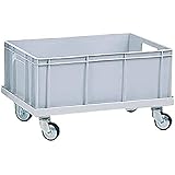 neoLab ABS Behälter-Rollwagen für 60cm x 40cm Wannen, Dunkelgrau, 650mm x 450mm x 180mm