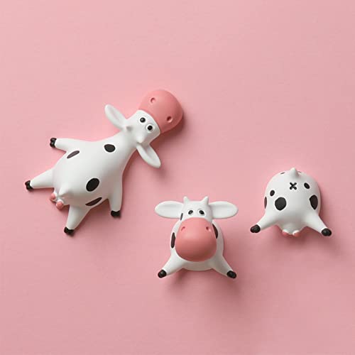 Set de 3 imanes decorativos de resina con forma de vaca miniatura 2