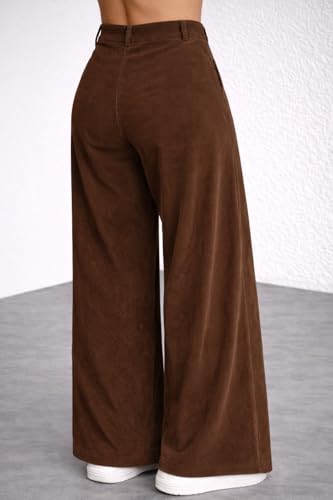 Image of V TOWN Polycotton Regular Fit High-Waist Bone Pocket Trousers for Women & Girls | Super Soft & Comfortable | Stylish & Elegant Trouser Pants for Casual Outings, Parties, Office,Travel & Gift