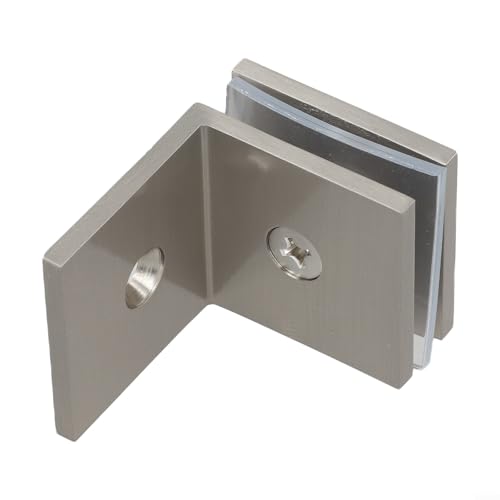 EXTRWORY Abrazaderas de vidrio de 90 grados para ducha o balustra soporte de vidrio de latón diseñado para una configuración fácil y segura (marrón)