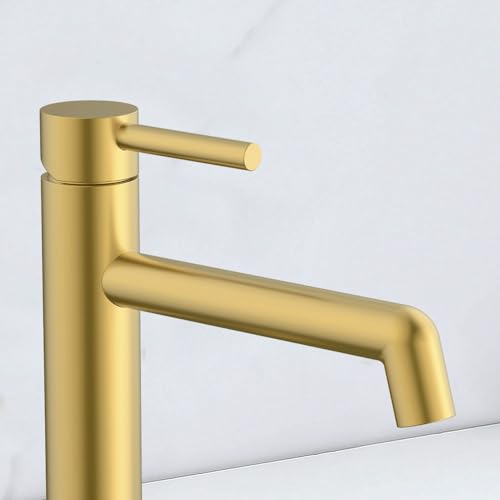 Kibath Waschtischarmatur mit Bär, gebürstetes Gold-Finish, aus Messing