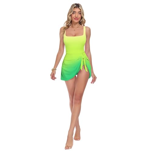 Maillot de bain une pièce femme push-up piscine dégradé vert