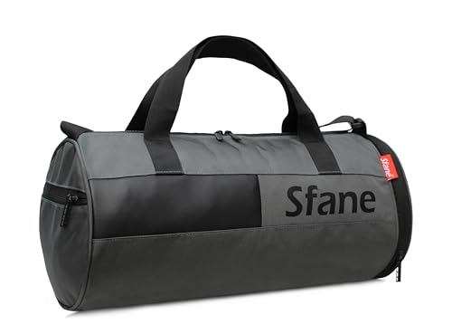Polyester Duffle/Shoulder/Gym Bag for Men & Women with Separate Shoe Compartment (Solid Black)