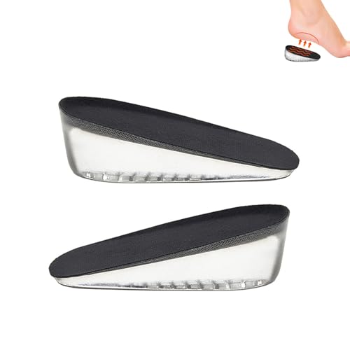 Lonwiner 1 par de plantillas elevadoras para zapatos de tacón para zapatos con cuña de Aquiles, negro (2,5 cm)