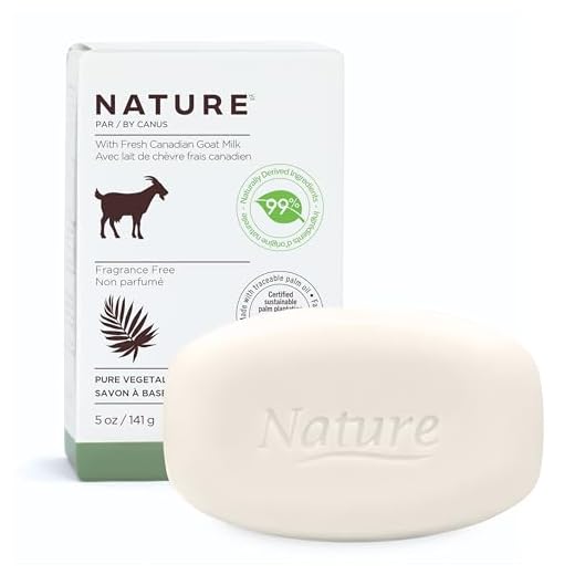 Nature by Canus Bar Soap With Fresh Canadian Goat Milk Vitamin A B3 Potassium Zinc and Selenium, Fragrance Free, 5 Ounce