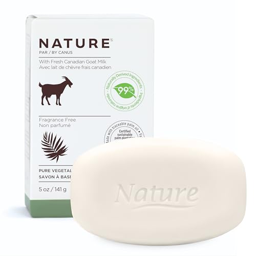 Nature Goat Milk Bar Soap, FRAGRANCE FREE, 5 oz (141 g), With Fresh Goat Milk, Vitamin A, B3, Potassium, Zinc & Selenium, Moisturizing & Gentle Cleansing