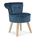 IDMarket - Fauteuil Crapaud en Velours Bleu