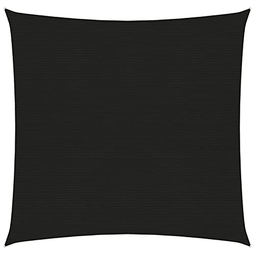 Mogou Sun sail, privacy screen, balcony, sun protection, sun protection awning, rain protection balcony, side awning, privacy screen terrace, 160 g/m², black, 2 x 2 m HDPE