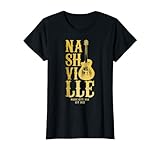 donna nashville tennessee chitarra vintage retro country music city maglietta
