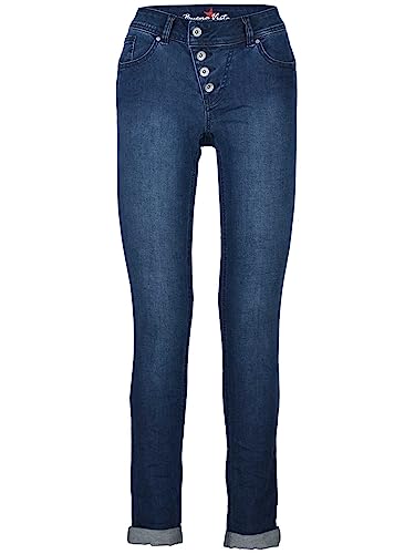 Buena Vista Damen Jeans Malibu Stretch Denim midsatone blau - L