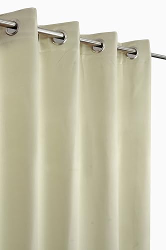 Image of LaVichitra 1 Piece Solid Premium Blackout Curtain - Thermal Insulated, 3 Layered, 100% Opaque Door Curtain - 7 feet, Ecru