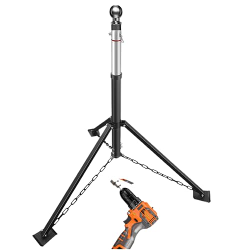 Schumaho Gooseneck Tripod Stabilizer Jack for 5th Wheel Trailer Rv, (Allow Drill Adjust), 5000lb Load Capacity & Adjustable Height from 35' to 56'（Patented