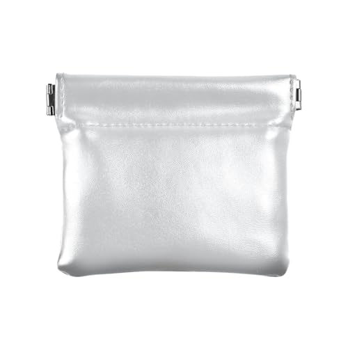 Mixture - Cartera de color liso ahumado blanco para niña, mini cartera para mujer, Mezcla de color blanco ahumado, 4.33x3.74In, Mezcla de color blanco ahumado sólido