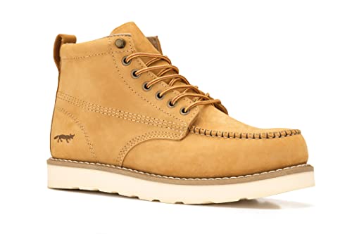 Image of Golden Fox Work Boots 6 inch Men's Moc Toe Wedge Comfortable Boot for Construction