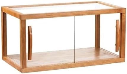 Wooden Pastry Baking Display Cabinet, Wooden countertop Cabinet with Glass Door, Collectible Storage cabinets for Baked Goods, Cookies, Desserts, Cupcakes. A-Double Layer