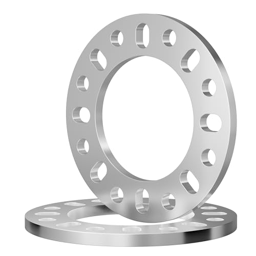 YONGSHENGONE 2PCS 8 Lug Wheel Spacers 1/2 Inch (12mm) Thick, 8x6.5 8x165.1 8x170 8x180 Hubcentric Aluminum Adapters, Compatible with F250 E350 Ram 2500 3500 Express 3500 K3500 Silverado Suburban