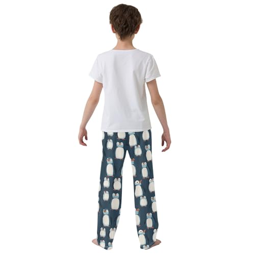 Boys' Pants Cartoon Penguin Dark Blue Long Bottoms Jogger Pants Elastic Waist Trousers with Pockets S-XL3