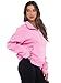 VIUTIL Womens Half Zip Sweatshirt Fleece Cropped Pullover with Thumb Hole Fall Trendy Clothes 2026, Pink, Medium