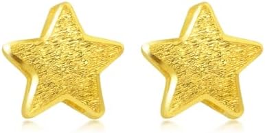 CHOW SANG Gold 999.9 24K Solid Gold Star Stud Earrings for Women 69449E