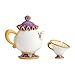 Enesco World of Miss Mindy Disney Beauty and The Beast Mrs. Potts and Chip Figurine Set, 4.06 Inch, Multicolor