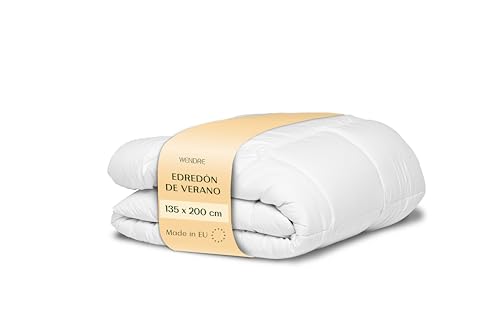 Wendre Edredón Verano Cama 90 (135x200 cm) - Ligero y Transpirable - Nórdico de Verano para Noches Frescas, Certificado Oeko-Tex