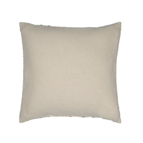 Image of Wakefit Designer Cushion Cover | 16x16 inch | Heavy Embroidery | Cotton & Linen Fabric on Both Sides | Pack of 1 | Abstract Triangle Navy