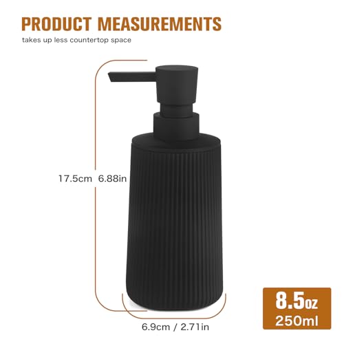 Hand Soap Dispenser, Black Soap Dispenser Bathroom, Refillable Washing up Liquid Soap Dispenser Kitchen (Black) - Cosy Home Interiors Hand Soap Dispenser, Black Soap Dispenser Bathroom, Refillable Washing up Liquid Soap Dispenser Kitchen (Black) - Image 6