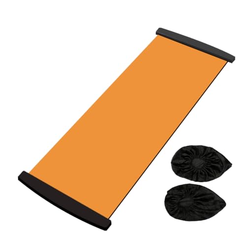 OTDOGUO Yoga Sliding Mat Sports Fitness Glide Plate Core Exercise Running Skating Leg Training Board Gym Equipment Easy Install Easy to Use Orange 180cm