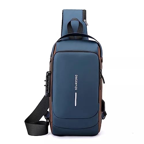 Image of ARURA (LABEL) Multifunction Anti-theft Shoulder Bag Crossbody Bag Travel Sling Bag with USB Port and Code Lock Messenger Backpack Chest Bag for Male Female
