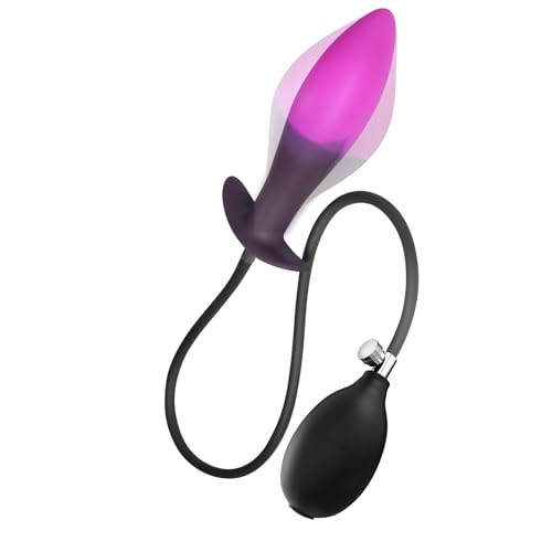 AMAZBEE Prostata Massager aus Silikon für Männer Frauen und Paare Aufblasbare Analplugs mit Kiel und aufblasbarer Pump Wearable Anal Plugs Bottom T design