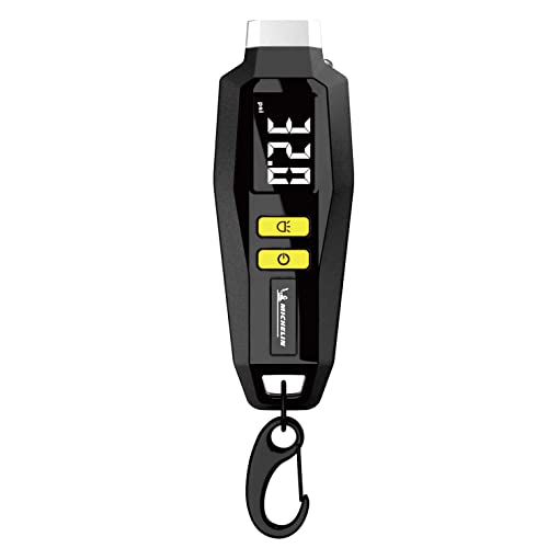 Michelin Digital Tyre Pressure Gauge with Keyring Compact Accurate Tire Pressure Monitor for Cars Bikes LED Display Portable Black