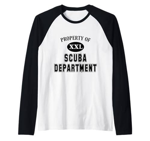 Property of Scuba Department Fun Collegiate-Style Diving Raglan Baseball Tee