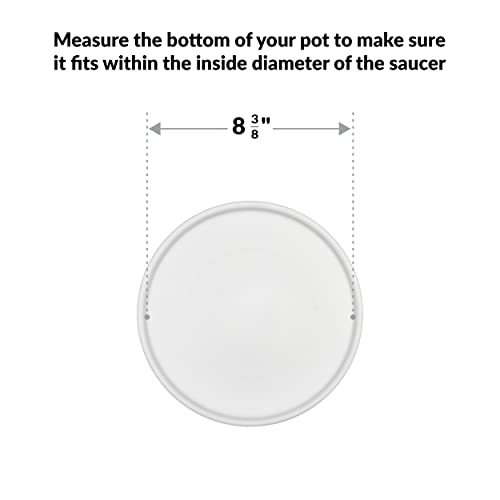 Willowy Matte White Ceramic Pot Saucer - Drainage Tray For 6, 7, 8, 9 Inch Planters + More Sizes #TOP3