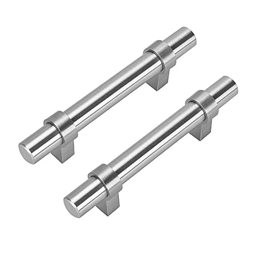 homdiy 5Pack 3in Cabinet Pulls Brushed Nickel Cabinet Handles - 3in Hole Centers Cabinet Hardware Modern Kitchen Handles for Cabinets and Drawers
