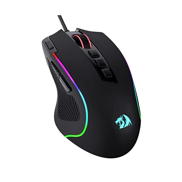 Redragon M612 Predator RGB Gaming Mouse, 8000 DPI Wired Optical Gamer Mouse with 11 Programmable Buttons & 5 Backlit Modes, Software Supports DIY Keybinds Rapid Fire Button