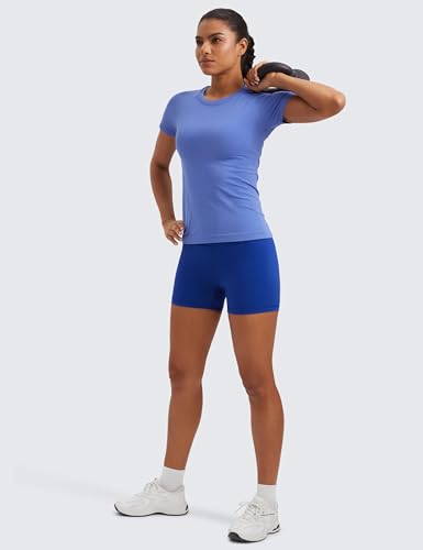 Image of CRZ YOGA Seamless T-Shirt Hip Length | Training, Chafe-Free, Slim Fit, Raglan Sleeves, Mesh Vents, Workout, Short Sleeve Tops for Women
