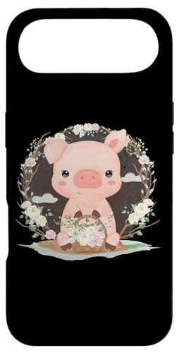 Adorable Little Pig With Flowers X}zP[X iPhone Air p