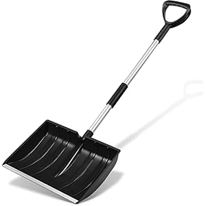 Large Portable Snow Shovel for Driveway: Lightweight Snowmobile Shovel with Aluminum Handle Wide Snow Removal