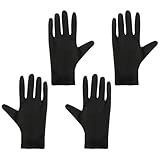 2 pares de guantes de algodón suaves, guantes de algodón elásticos, guantes para el cuidado de la piel, ajuste perfecto, protección contra la piel seca o eccema joyas traje de camarero (negro)