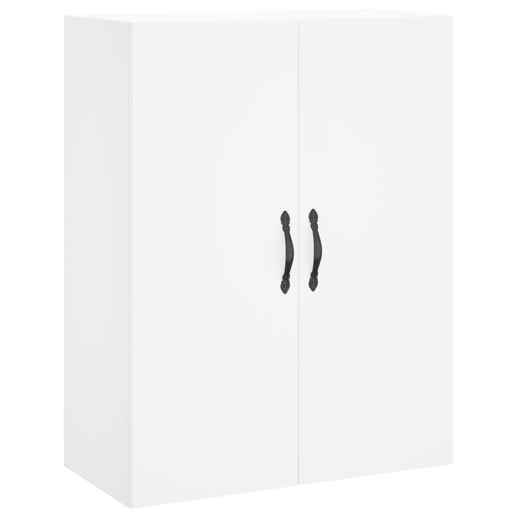 vidaXL Wandschrank, Hängeschrank mit 2 Türen 3 Fächern, Wandmontage Badezimmerschrank, Aufbewahrungsschrank für Wohnzimmer Schlafzimmer, Weiß Holzwerkstoff
