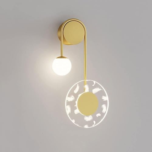 Apliques de Pared, lámpara de Pared Moderna con Plumas, lámpara de Pared para Sala de Estar, Pasillo, Dormitorio, lámpara de Pared LED Regulable, lámpara de Pared para baño, Comedor, lámpara Colgante