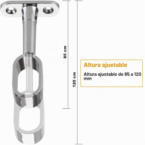 Soporte barra armario ovalada colgador ropa fijación superior estantería juego de 2 piezas 2