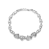 Pulsera de oro auténtico de oro blanco de 18 quilates con moissanita, pulseras triangulares de platino 950, Platino, Moissanita