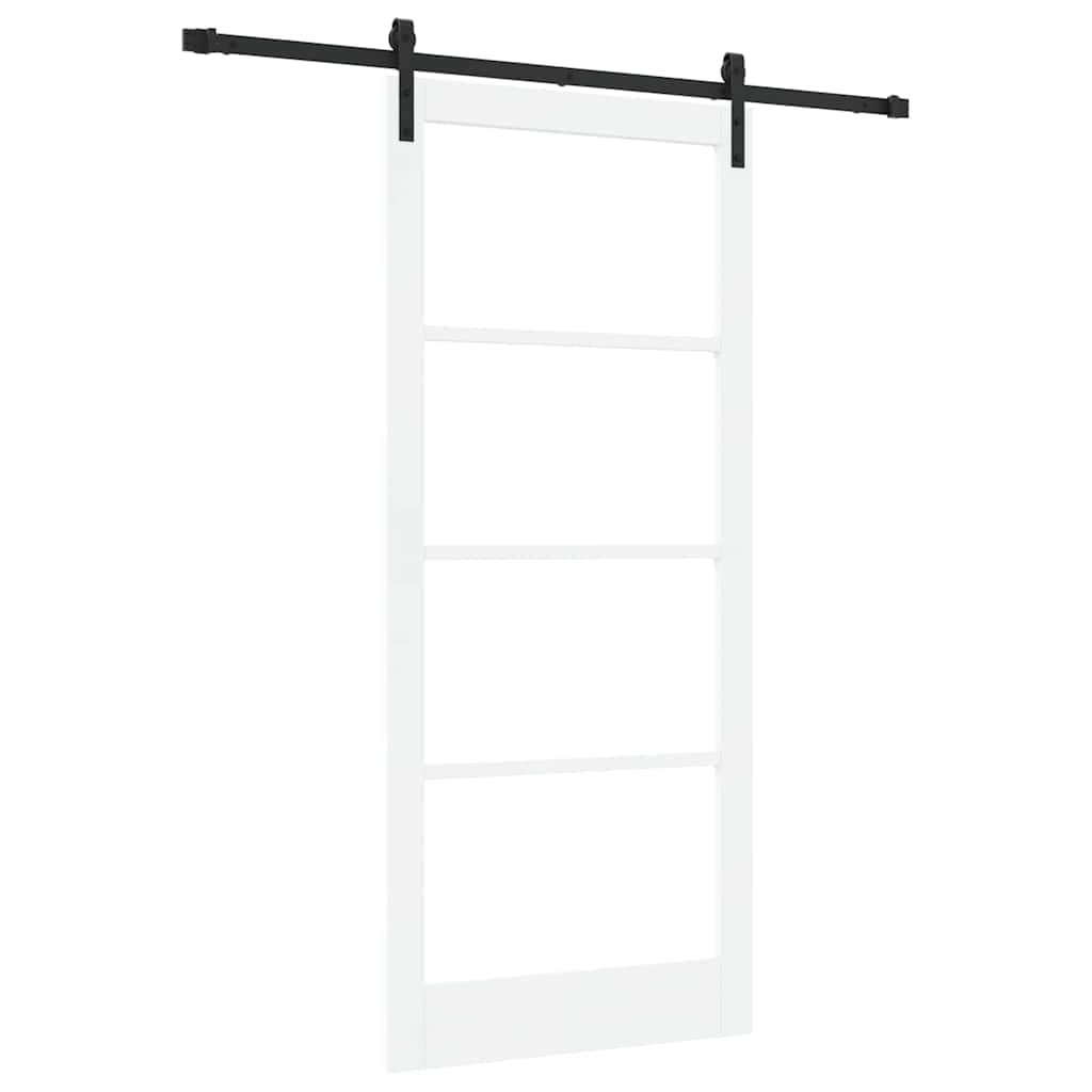 vidaXL Puerta Corredera ORKDAL y Negro 93 x 211 cm, Sala de Estar, Puerta corredera Moderna, Madera de Pino Duradera, Vidrio, Divisor Elegante, diseño contemporáneo