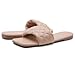Shoe Land Women’s Flat Sandals – Quilted One-Band Fashion Slides with Square Open Toe & Comfort Footbed | Dressy Casual Slip-On Sandals for Summer, Travel & Daily Wear, Nude, Size 11.0, Anisha