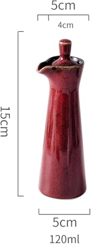 Dispenser tradizionale giapponese in ceramica per salsa di soia – 120 ml, bottiglia per salsa di soia e aceto, grigio, 120 ml